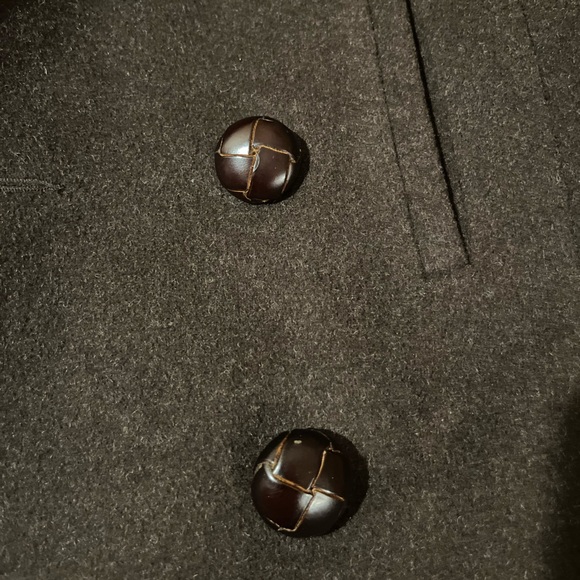 Wilfred Dark Mocha Brown Wool Cashmere Double-Breasted Pea Coat - Picture 9 of 11